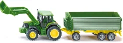 John Deere mit Frontlader und Anhänger