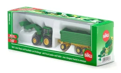 John Deere mit Frontlader und Anhänger