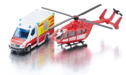 Mercedes-Benz Rettungswagen und Helikopter