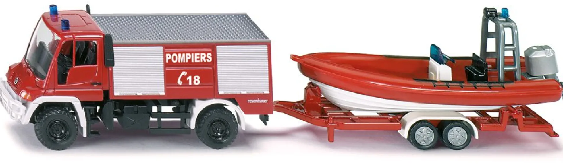 Unimog Feuerwehr mit Boot Frankreich